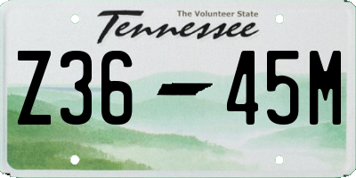 TN license plate Z3645M