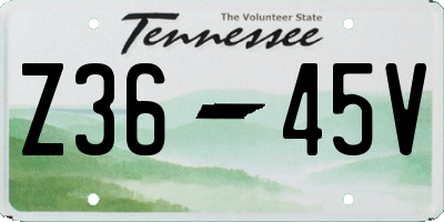 TN license plate Z3645V