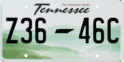 TN license plate Z3646C