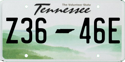 TN license plate Z3646E