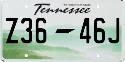 TN license plate Z3646J
