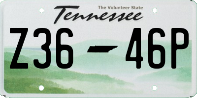 TN license plate Z3646P