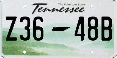 TN license plate Z3648B