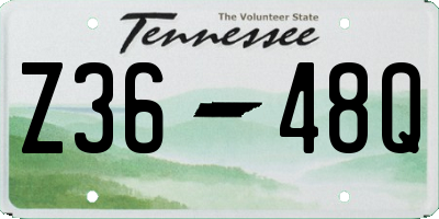 TN license plate Z3648Q