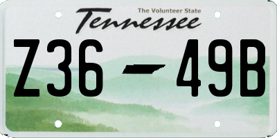 TN license plate Z3649B