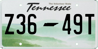 TN license plate Z3649T