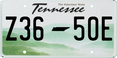 TN license plate Z3650E