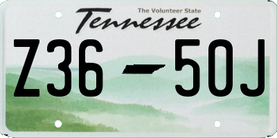 TN license plate Z3650J