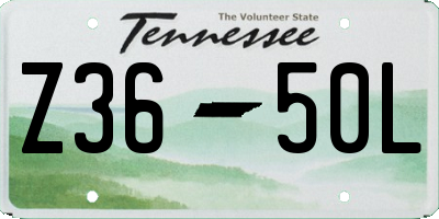 TN license plate Z3650L