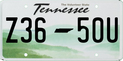 TN license plate Z3650U