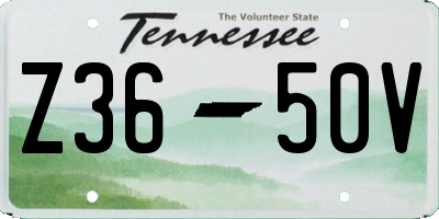 TN license plate Z3650V