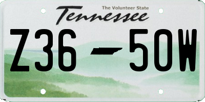 TN license plate Z3650W