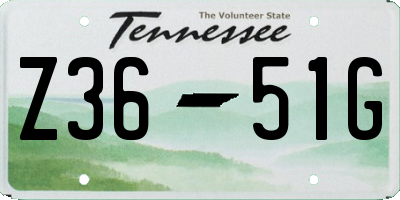 TN license plate Z3651G