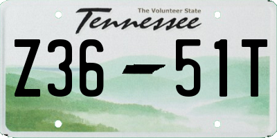 TN license plate Z3651T