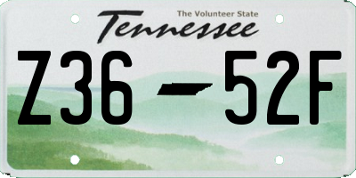 TN license plate Z3652F