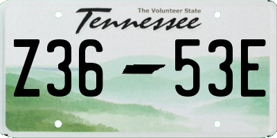 TN license plate Z3653E
