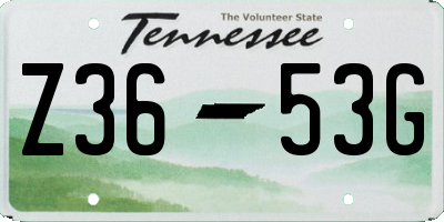 TN license plate Z3653G