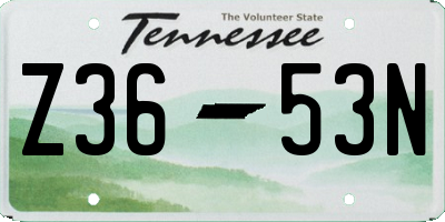 TN license plate Z3653N