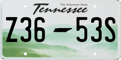 TN license plate Z3653S
