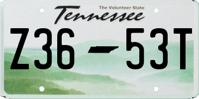 TN license plate Z3653T