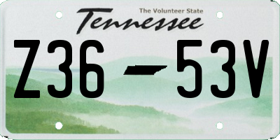 TN license plate Z3653V