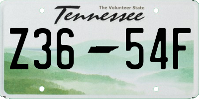 TN license plate Z3654F