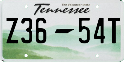 TN license plate Z3654T