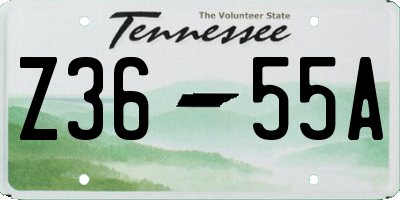 TN license plate Z3655A