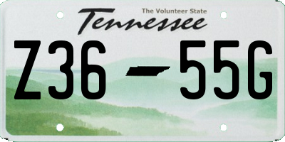 TN license plate Z3655G
