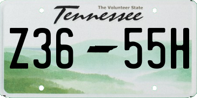 TN license plate Z3655H