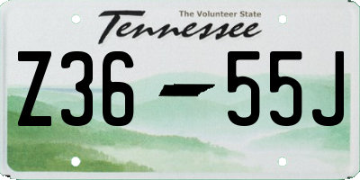 TN license plate Z3655J