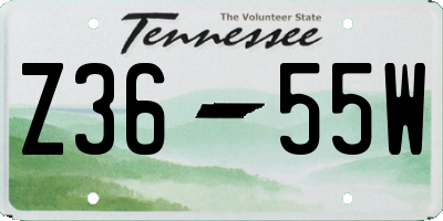TN license plate Z3655W