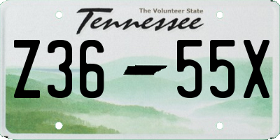 TN license plate Z3655X