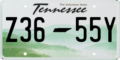 TN license plate Z3655Y