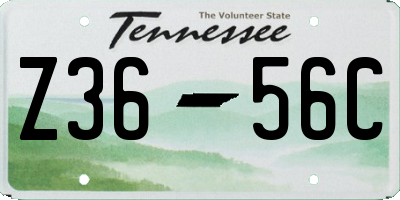 TN license plate Z3656C
