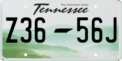 TN license plate Z3656J