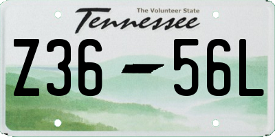 TN license plate Z3656L