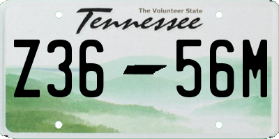 TN license plate Z3656M