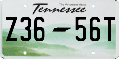 TN license plate Z3656T