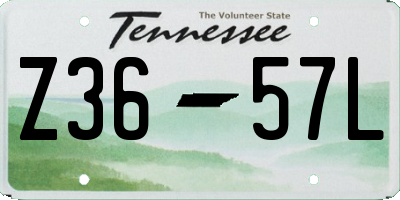TN license plate Z3657L