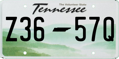 TN license plate Z3657Q