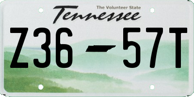 TN license plate Z3657T