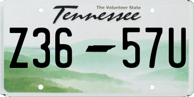 TN license plate Z3657U