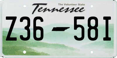 TN license plate Z3658I