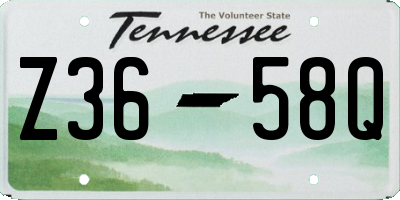 TN license plate Z3658Q
