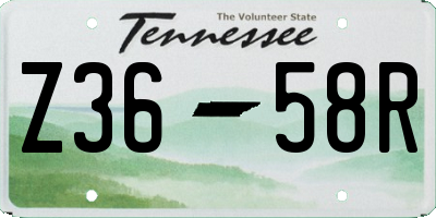 TN license plate Z3658R