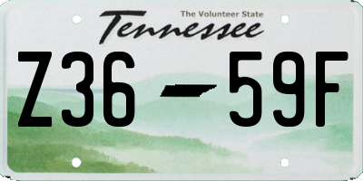 TN license plate Z3659F