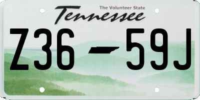 TN license plate Z3659J