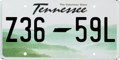 TN license plate Z3659L