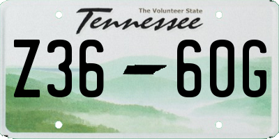 TN license plate Z3660G
